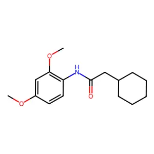 2-cyclohexyl-N-(2,4-dimethoxyphenyl)acetamide structure