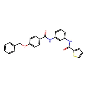 N-[3-[(4-phenylmethoxybenzoyl)amino]phenyl]thiophene-2-carboxamide structure