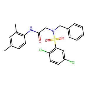 2-[benzyl-(2,5-dichlorophenyl)sulfonylamino]-N-(2,4-dimethylphenyl)acetamide structure