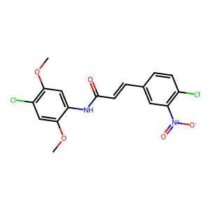 (E)-N-(4-chloro-2,5-dimethoxyphenyl)-3-(4-chloro-3-nitrophenyl)prop-2-enamide structure