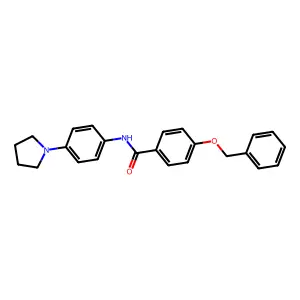 4-phenylmethoxy-N-(4-pyrrolidin-1-ylphenyl)benzamide structure