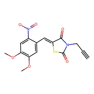 (5E)-5-(4,5-dimethoxy-2-nitrobenzylidene)-3-(prop-2-yn-1-yl)-1,3-thiazolidine-2,4-dione structure