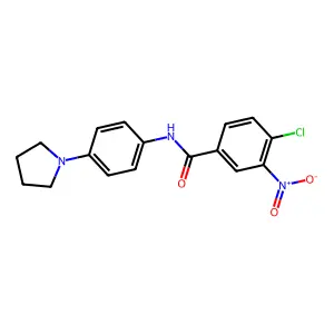 4-chloro-3-nitro-N-[4-(pyrrolidin-1-yl)phenyl]benzamide structure