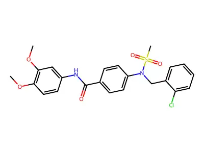 4-[(2-chlorophenyl)methyl-methylsulfonylamino]-N-(3,4-dimethoxyphenyl)benzamide structure