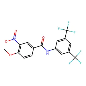 N-[3,5-bis(trifluoromethyl)phenyl]-4-methoxy-3-nitrobenzamide structure
