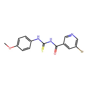5-bromo-N-[(4-methoxyphenyl)carbamothioyl]pyridine-3-carboxamide structure