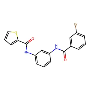 N-[3-[(3-bromobenzoyl)amino]phenyl]thiophene-2-carboxamide structure