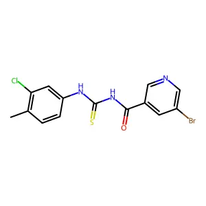 5-bromo-N-[(3-chloro-4-methylphenyl)carbamothioyl]pyridine-3-carboxamide structure