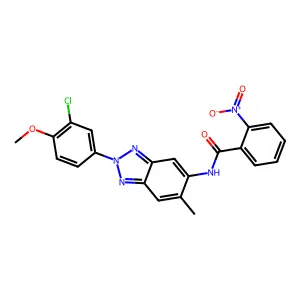 N-[2-(3-chloro-4-methoxyphenyl)-6-methylbenzotriazol-5-yl]-2-nitrobenzamide structure