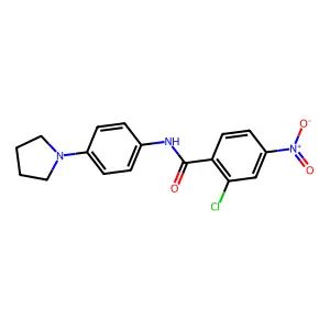 2-chloro-4-nitro-N-[4-(pyrrolidin-1-yl)phenyl]benzamide structure