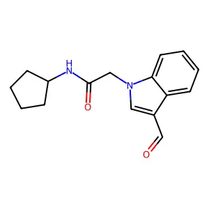 N-cyclopentyl-2-(3-formyl-1H-indol-1-yl)acetamide structure