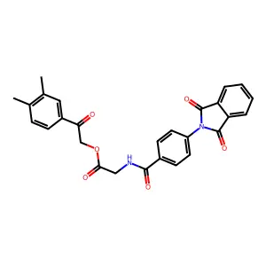 [2-(3,4-dimethylphenyl)-2-oxoethyl] 2-[[4-(1,3-dioxoisoindol-2-yl)benzoyl]amino]acetate structure