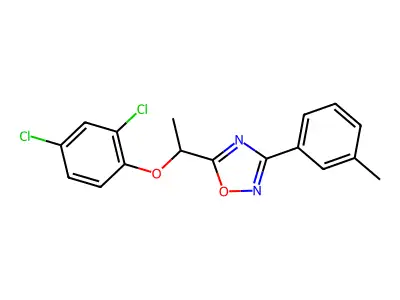 5-[1-(2,4-Dichlorophenoxy)ethyl]-3-(3-methylphenyl)-1,2,4-oxadiazole structure