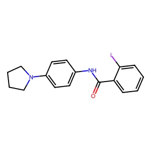 2-iodo-N-(4-pyrrolidin-1-ylphenyl)benzamide structure