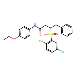 2-[benzyl-(2,5-dichlorophenyl)sulfonylamino]-N-(4-ethoxyphenyl)acetamide structure