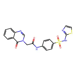 2-(4-oxoquinazolin-3-yl)-N-[4-(1,3-thiazol-2-ylsulfamoyl)phenyl]acetamide structure