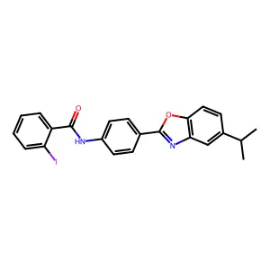 2-iodo-N-[4-(5-propan-2-yl-1,3-benzoxazol-2-yl)phenyl]benzamide structure