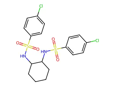 4-chloro-N-[2-[(4-chlorophenyl)sulfonylamino]cyclohexyl]benzenesulfonamide structure