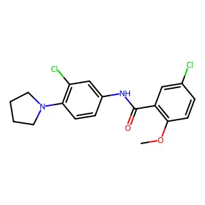 5-chloro-N-(3-chloro-4-pyrrolidin-1-ylphenyl)-2-methoxybenzamide structure