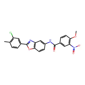 N-[2-(3-chloro-4-methylphenyl)-1,3-benzoxazol-5-yl]-4-methoxy-3-nitrobenzamide structure