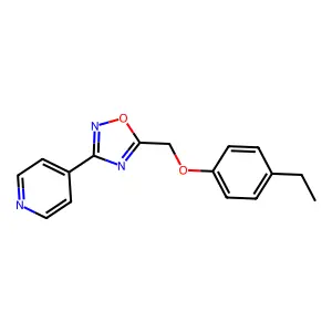 4-{5-[(4-Ethylphenoxy)methyl]-1,2,4-oxadiazol-3-yl}pyridine structure