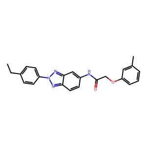 N-[2-(4-ethylphenyl)benzotriazol-5-yl]-2-(3-methylphenoxy)acetamide structure