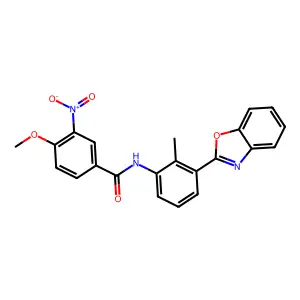 N-[3-(1,3-benzoxazol-2-yl)-2-methylphenyl]-4-methoxy-3-nitrobenzamide structure