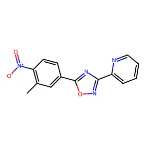 2-[5-(3-Methyl-4-nitrophenyl)-1,2,4-oxadiazol-3-yl]pyridine structure