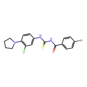 4-bromo-N-[(3-chloro-4-pyrrolidin-1-ylphenyl)carbamothioyl]benzamide structure