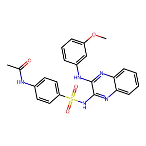 N-[4-[[3-(3-methoxyanilino)quinoxalin-2-yl]sulfamoyl]phenyl]acetamide structure