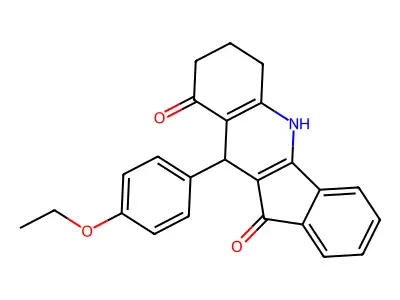 10-(4-ethoxyphenyl)-6,7,8,10-tetrahydro-5H-indeno[1,2-b]quinoline-9,11-dione structure