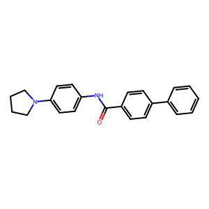 N-[4-(pyrrolidin-1-yl)phenyl]biphenyl-4-carboxamide structure