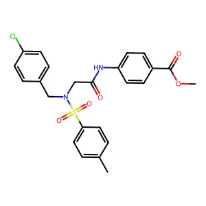 methyl 4-({N-(4-chlorobenzyl)-N-[(4-methylphenyl)sulfonyl]glycyl}amino)benzoate structure