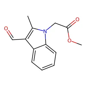 methyl (3-formyl-2-methyl-1H-indol-1-yl)acetate structure