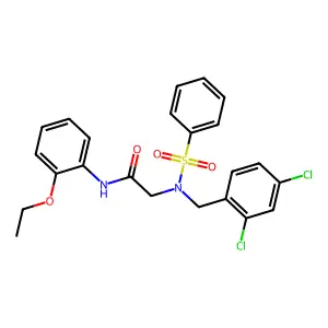 2-[benzenesulfonyl-[(2,4-dichlorophenyl)methyl]amino]-N-(2-ethoxyphenyl)acetamide structure