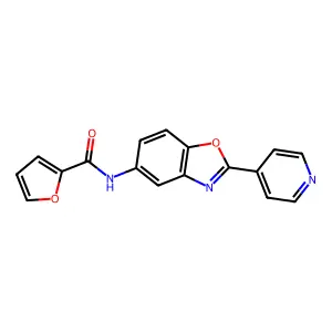 N-(2-pyridin-4-yl-1,3-benzoxazol-5-yl)furan-2-carboxamide structure