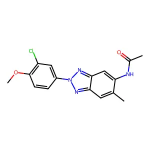 N-[2-(3-chloro-4-methoxyphenyl)-6-methylbenzotriazol-5-yl]acetamide structure