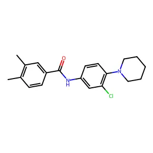 N-[3-chloro-4-(piperidin-1-yl)phenyl]-3,4-dimethylbenzamide structure