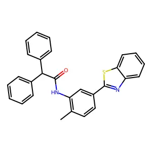 N-[5-(1,3-benzothiazol-2-yl)-2-methylphenyl]-2,2-diphenylacetamide structure