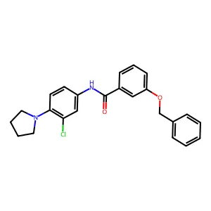 N-(3-chloro-4-pyrrolidin-1-ylphenyl)-3-phenylmethoxybenzamide structure