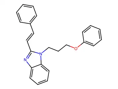 (E)-1-(3-phenoxypropyl)-2-styryl-1H-benzo[d]imidazole structure