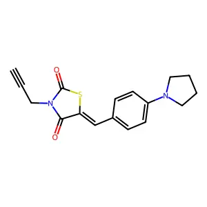 (5E)-3-prop-2-ynyl-5-[(4-pyrrolidin-1-ylphenyl)methylidene]-1,3-thiazolidine-2,4-dione structure