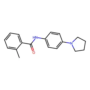 2-methyl-N-(4-pyrrolidin-1-ylphenyl)benzamide structure
