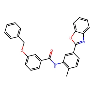 N-[5-(1,3-benzoxazol-2-yl)-2-methylphenyl]-3-phenylmethoxybenzamide structure