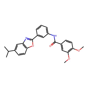 3,4-dimethoxy-N-{3-[5-(propan-2-yl)-1,3-benzoxazol-2-yl]phenyl}benzamide structure
