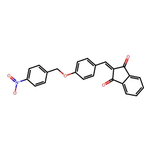 2-{4-[(4-nitrobenzyl)oxy]benzylidene}-1H-indene-1,3(2H)-dione structure