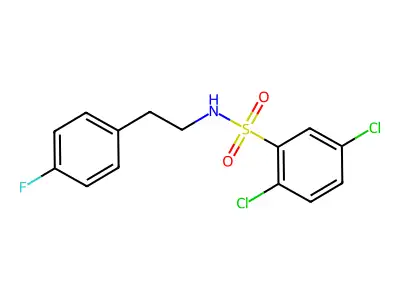 2,5-dichloro-N-[2-(4-fluorophenyl)ethyl]benzenesulfonamide structure