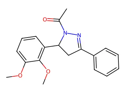 1-(5-(2,3-dimethoxyphenyl)-3-phenyl-4,5-dihydro-1H-pyrazol-1-yl)ethanone structure
