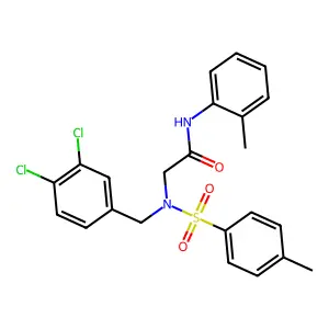 2-[(3,4-dichlorophenyl)methyl-(4-methylphenyl)sulfonylamino]-N-(2-methylphenyl)acetamide structure