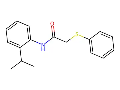 2-(phenylsulfanyl)-N-[2-(propan-2-yl)phenyl]acetamide structure